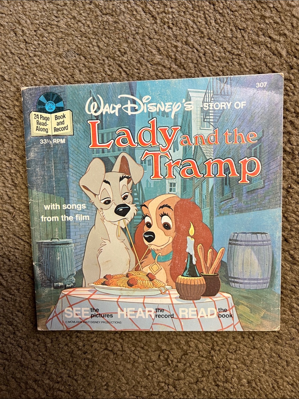 Disney Lady and the Tramp Story Read a Long Book Only Vintage Kids Story Tale